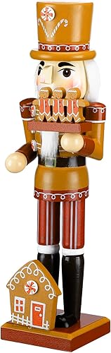 Wettarn Figuras de cascanueces de Navidad de 14 pulgadas, hombre de jengibre, cascanueces de madera, soldado, decoración tradicional de madera