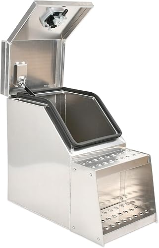 Miniatura 9 de SSN Caja de herramientas para semirremolque de aluminio resistente de 30 pulgadas con diseño ancho abierto y cerradura de pestillo con mango en T,