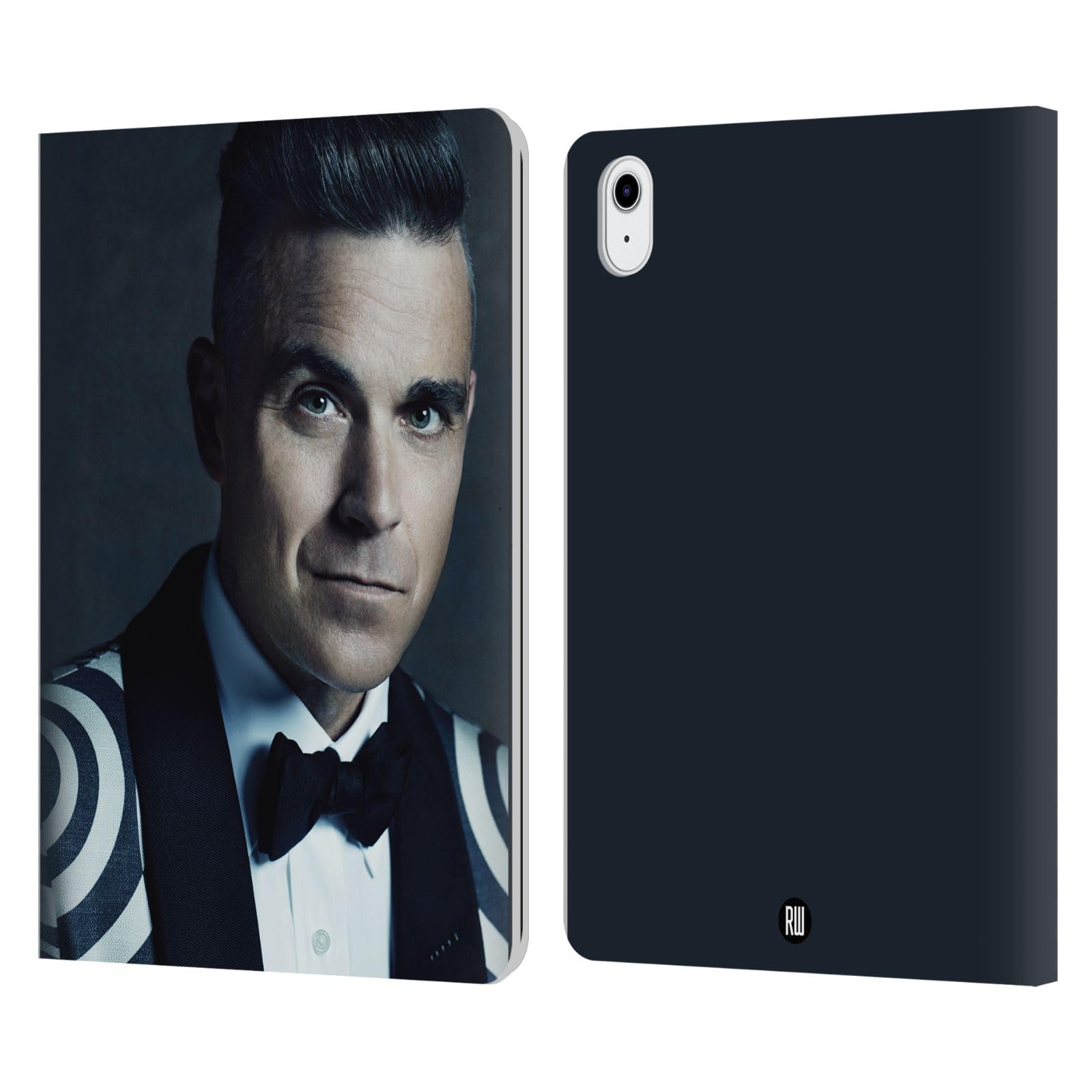 Carcasa de cuero tipo libro iPad Air 2022 Robbie Williams Tux funda 7