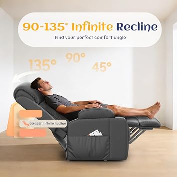 Lift Chair For the Elderly, Recliner Armchair with Massage and Heat Rise Recliner Chair for Living Room Lounge Sofa Chair with 4 Side Pockets 2 Drink Holders Type C+USB Ports