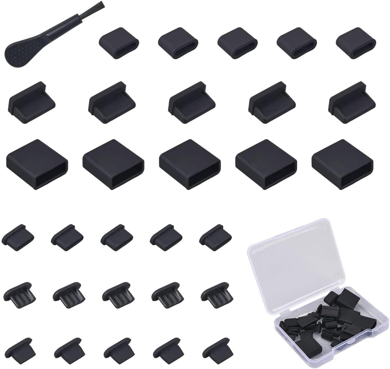 30x USB Dust Cover Port Plugs: Assorted Silicone USB Cap Port Stoppers ...