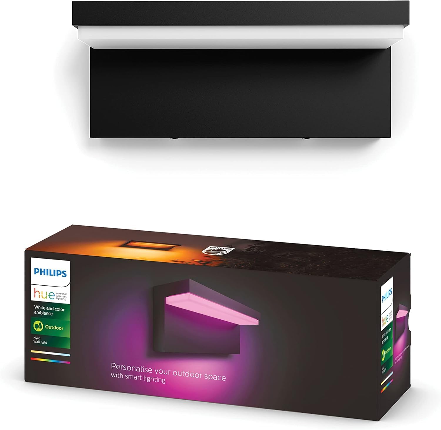 Applique extérieure connectée NYRO Philips Hue pour illuminer votre jardin en couleur