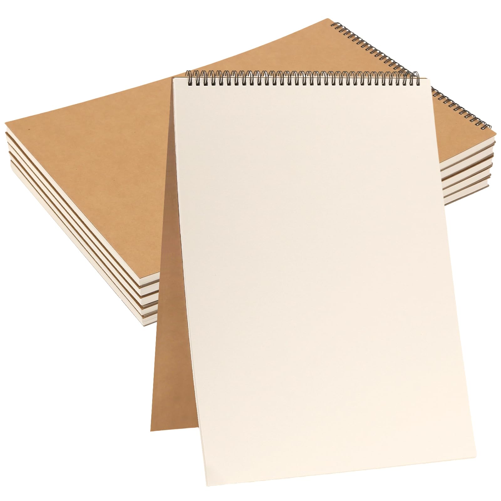 MUKCHAP Confezione da 6 quaderni da disegno A3, 41,5 x 29,1 cm, rilegatura a spirale, 30 fogli/60 pagine A3 per disegnare e scrivere