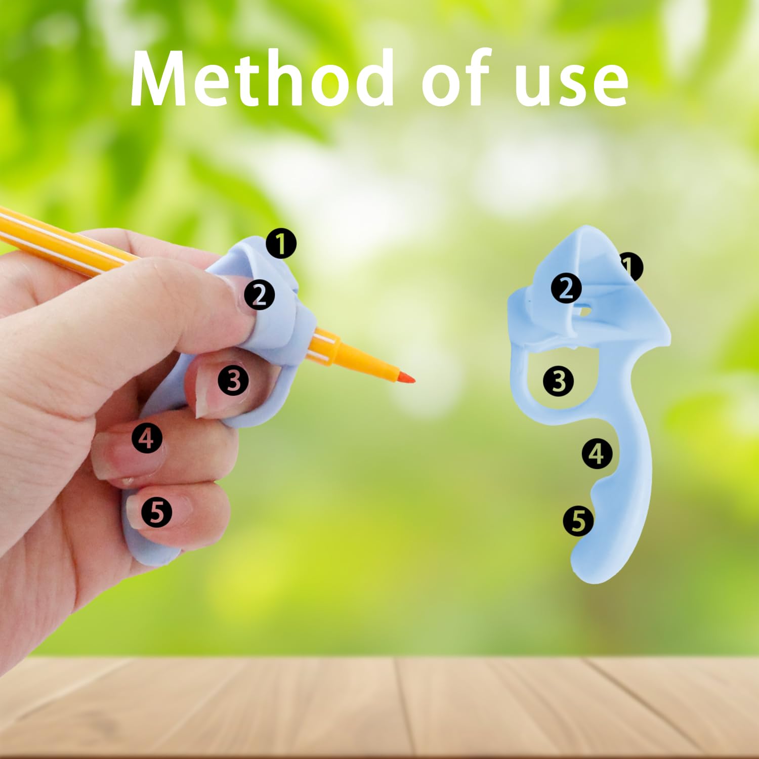 Tabanzhe Pencil Grips for Kids-8PCS Handwriting Aid Grip Posture Correction 5 Fingers Fixed Sets Ergonomic Grip Corrector Tool for Preschoolers Children Righties Lefties - Image 3
