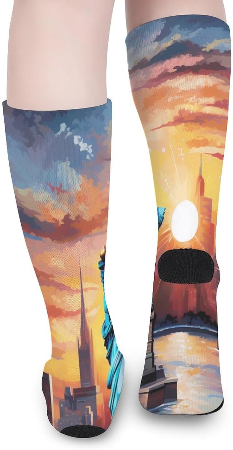I LOVE New York City Knee High Socks Athletic Long Stockings Sport Casual Crew Tube Sock Boot 40cm