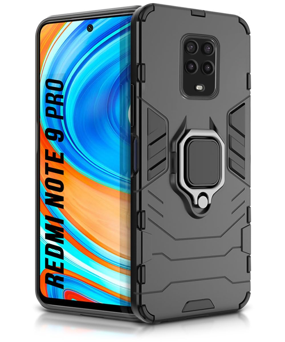 WOW IMAGINE Shock Proof Back Case Mobile Cover for Xiaomi Mi Redmi Note 10 Lite | 9 Pro | 9 Pro Max | Poco M2 Pro (Armor | Hybrid PC + TPU | Full Protection with Ring Holder Kickstand | Carbon Black) (B08TTBPVJ1) Amazon Price History, Amazon Price Tracker