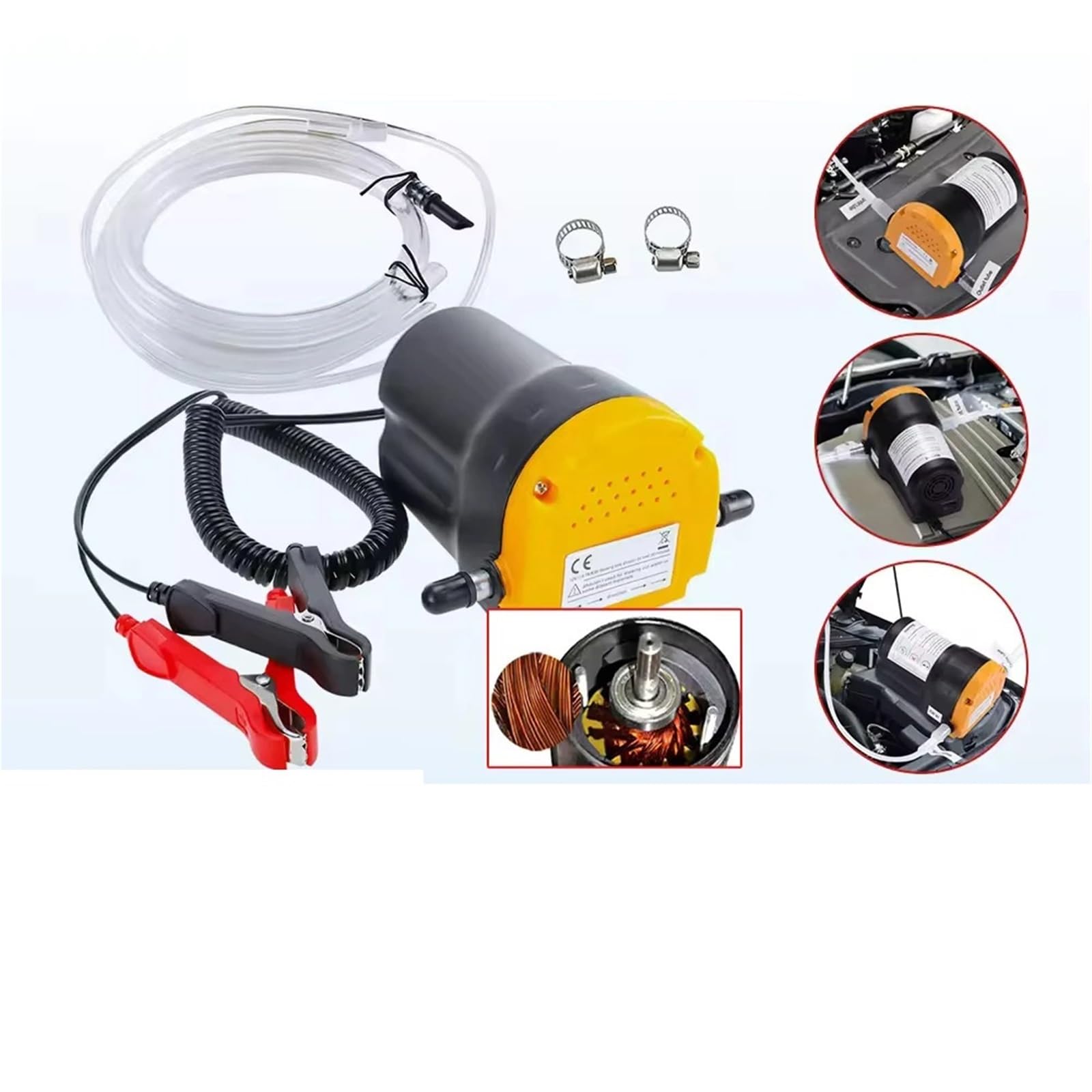 Pompes à huile moteur Pompe à huile pour moteur de voiture, extracteur électrique de fluide Diesel, transfert de carburant avec Tubes pour moto et bateau