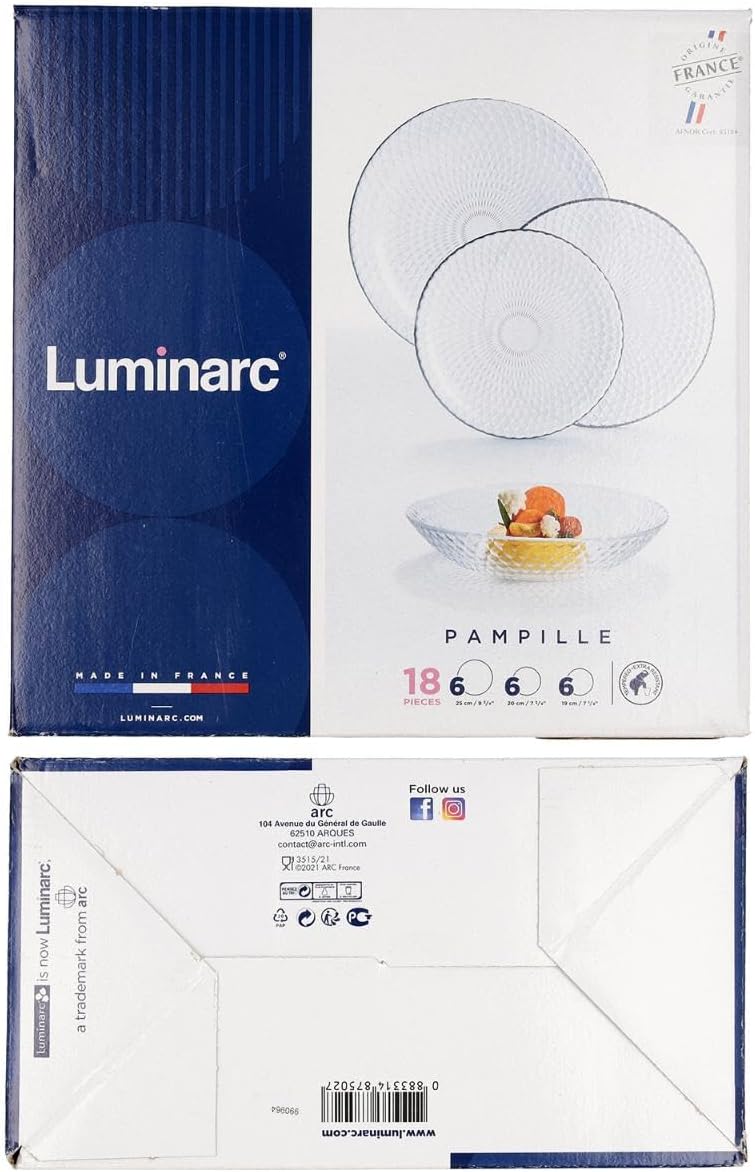 Luminarc Pampille Dinnerware Set (Granite, 18-Piece)