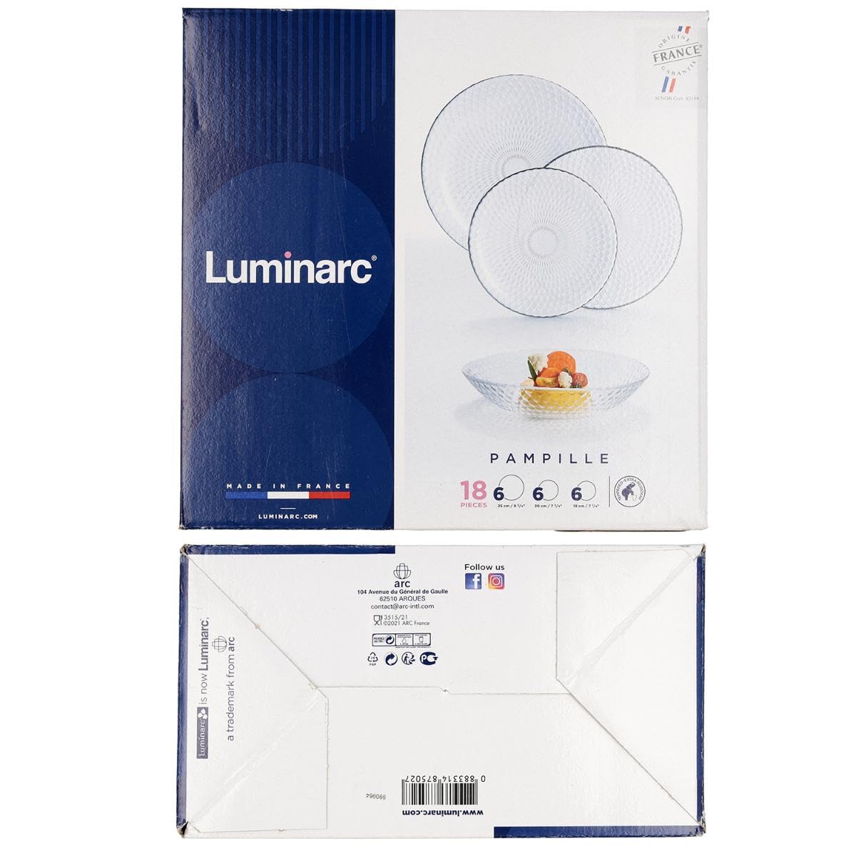Luminarc Vaisselle, Verre, Transparent, Service 18 pièces