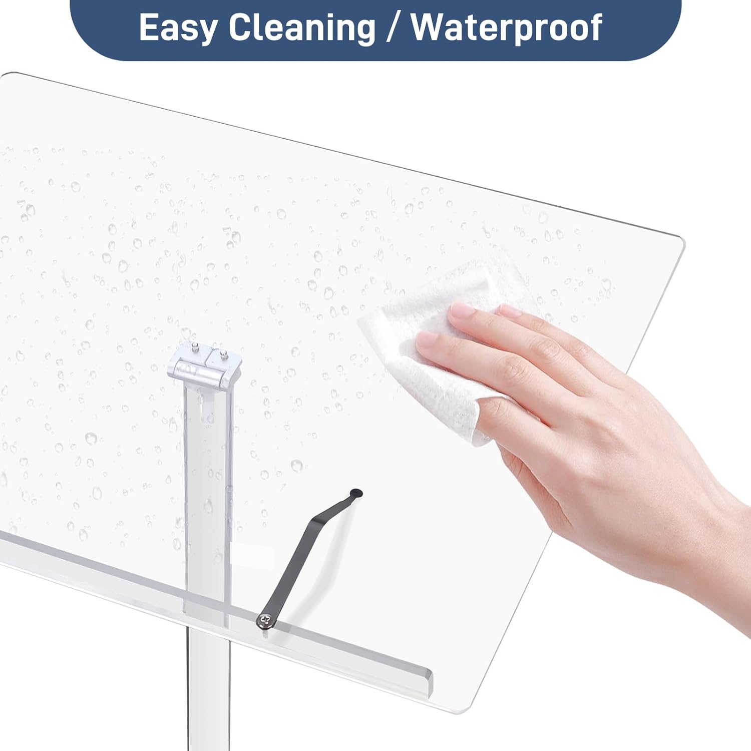 Trmullory Acrylic Podium Stand Angle Adjustable 17.7" L x 13.7" W x 47" H Clear Podium Suitable Pulpit Podium for Concerts、Churches、classrooms、lectures、 Weddings Portable Podium