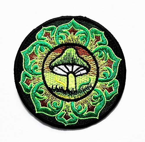 Hho Mushroom Aum Om Ohm Hindu Yoga Indian Lotus Lucky Sign Hippie Logo Patch Embroidered Diy Patches, Cute Applique Sew Iron On Kids Craft Patch For Bags Jackets Jeans Clothes #TOP9