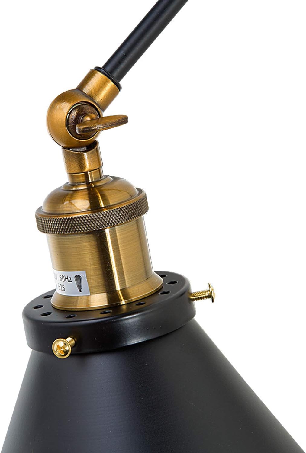 Best Quality 🔥 LNC Wall Sconces, Swing Arm Plug-in or Hardwire Lamp Antique Brass and Black Matte Finish (2 Pack) A03469