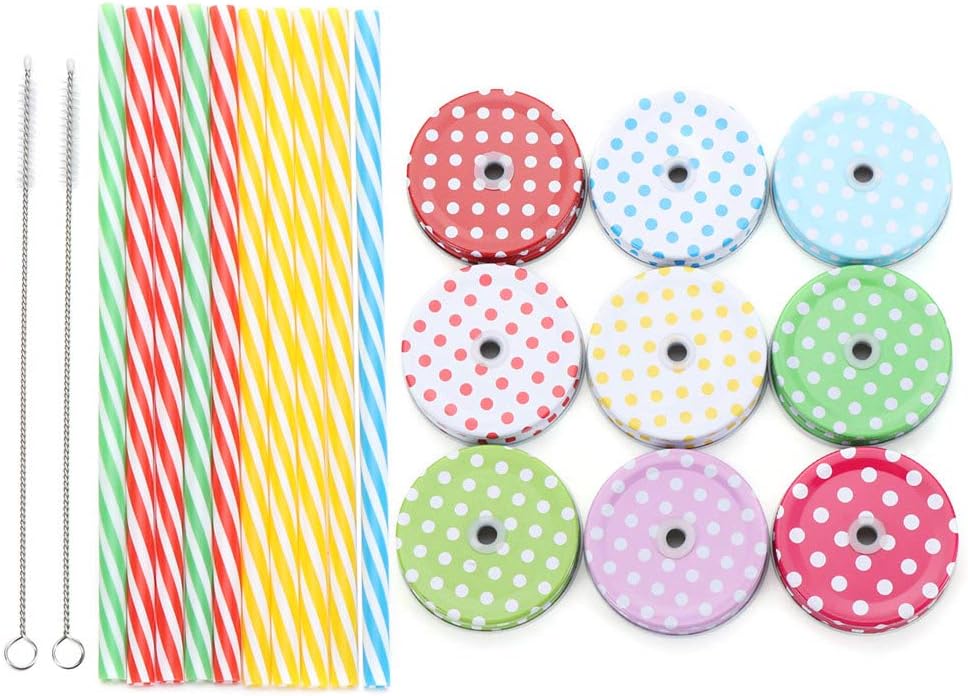 Wearcool Kitchen & Dining Bottles Lid Jar Lids with Straws