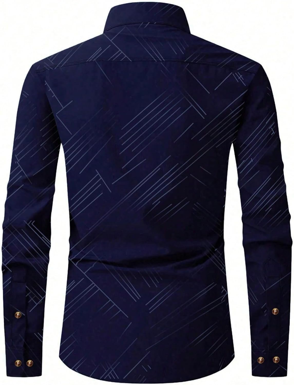 WDIRARA Men's Patterned Printed Long Sleeve Dress Shirts Button Down Business Shirts - Image 2