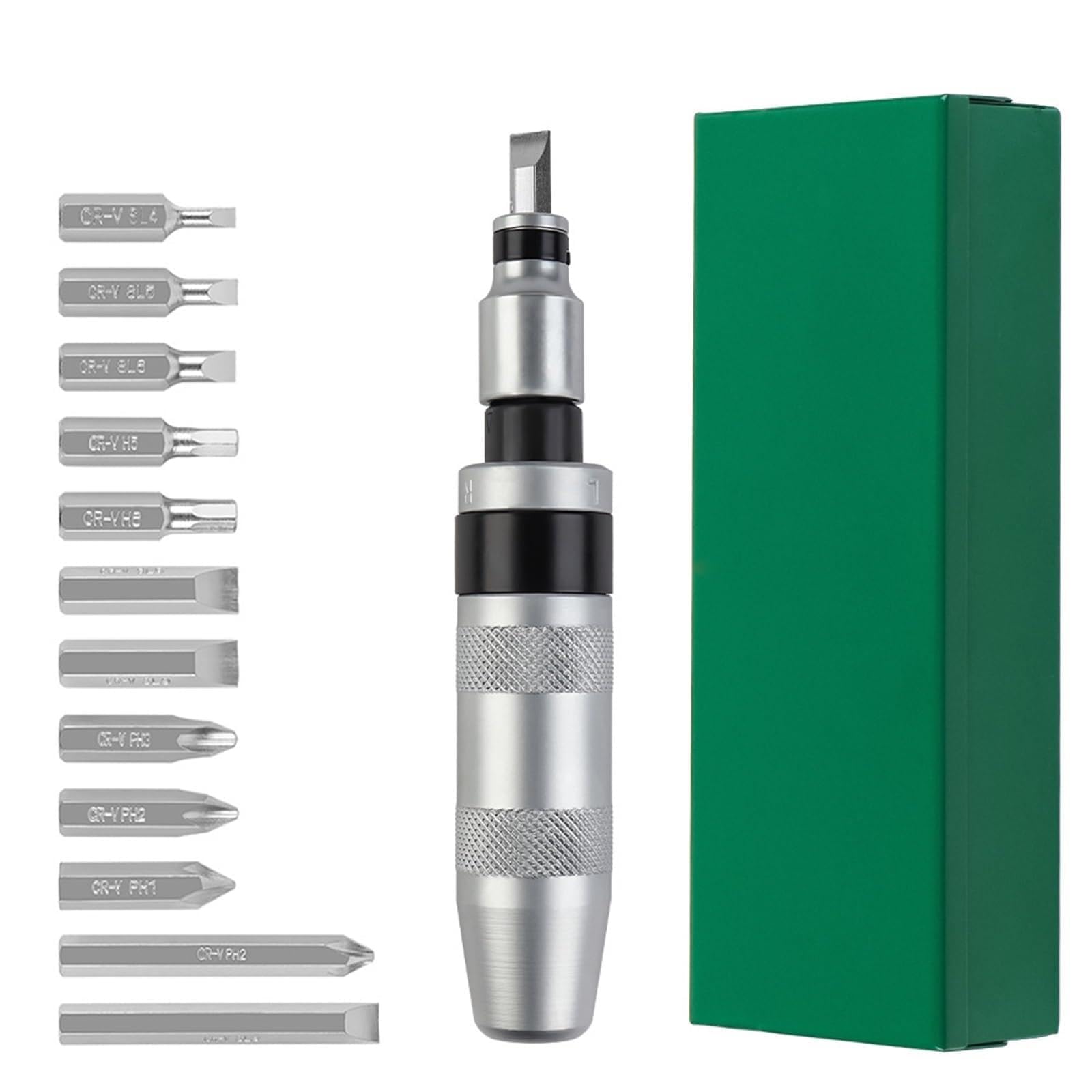 Amrttwy 13 Pcs Screwdriver, Professional Manual Screwdriver Household Cordless 7/13Pcs Diy Impact Kit Nut Strike Driver Tools(13 Pcs)