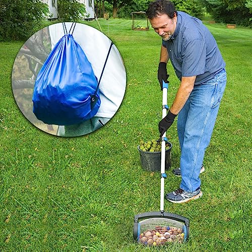 Zozen Nut Gatherer, Pecan Picker Upper, Walnut Picker Upper Roller, Side Opening Dump/Also Apply to Hickory Nuts, Chestnuts, Buckeyes, Golf, Butternuts, Objects Size 3/4'' to 2''; 1.5 Gallon by zozen - Image 6