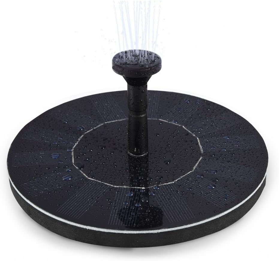 Solar Bird Bath Fountain Pump, 1.4W Free Standing Solar Fountain Water Pumps Panel Kit Outdoor Birdbath Watering Submersible Pump for Garden Patio Courtyard Pool Aquarium