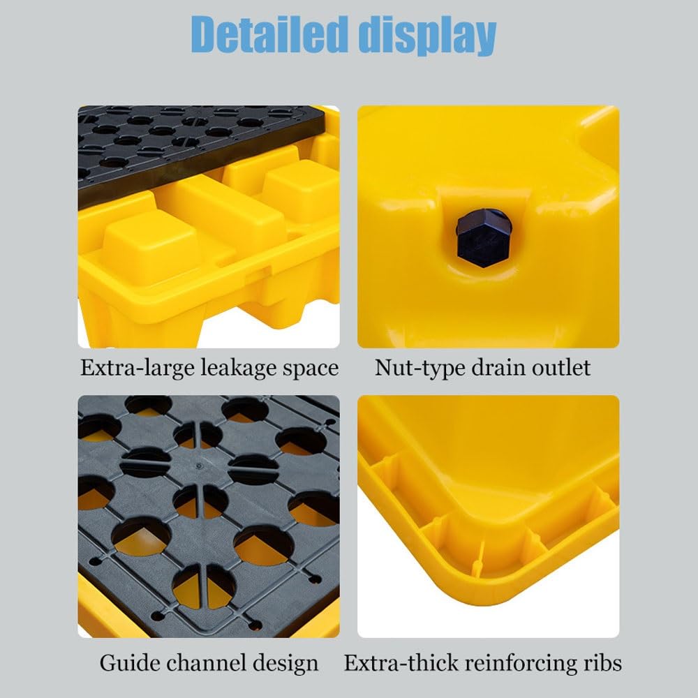 Bandeja Antiderrame Con Malla Extraíble, Cubeta de Contención Resistente a Químicos para Uso Industrial y de Laboratorio, Bandeja Antigoteo de Fácil Limpieza(33 * 33 * 5.5cm)