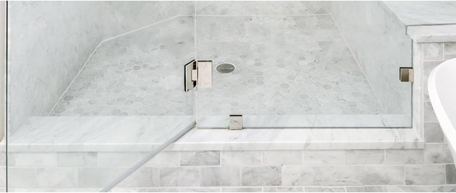 Italian Bianco Carrara Marble Window Sill, Threshold, Shower Curb, Marble Transition Piece Polished 4", 5", 6" Wide Up to 60" Long (White Carrara, 6" x 22")