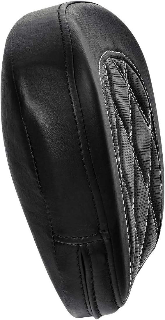 TCT-MOTORPARTS Passenger Sissy Bar Backrest Pad Fits for Harley Touring 1994-2023 Road King CVO Electra Street Road Glide Solftail Heritage Classic White Stitching