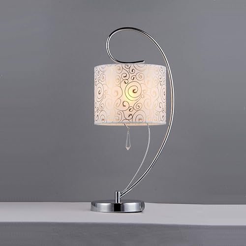 Miniatura 2 de Warehouse of Tiffany TL1072 Lámpara de mesa de cristal remolino, color plateado