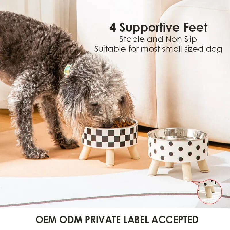 Image of High Rise Cat & Dog Food Bowl Stainless Steel Elevated Cat Bowls Protecting Spine - Detachable Cat Dish, Durable Pet Supplies for Cat Feeding, Optimal Eating Posture, Vomiting Prevention