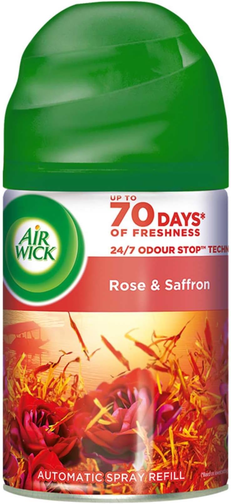 Air Wick Freshmatic Automatic Freshener Refill, Rose & Saffron -250 ml | 2600 Sprays Guaranteed | Automatic Room Freshener, Bathroom Freshener and Room Spray
