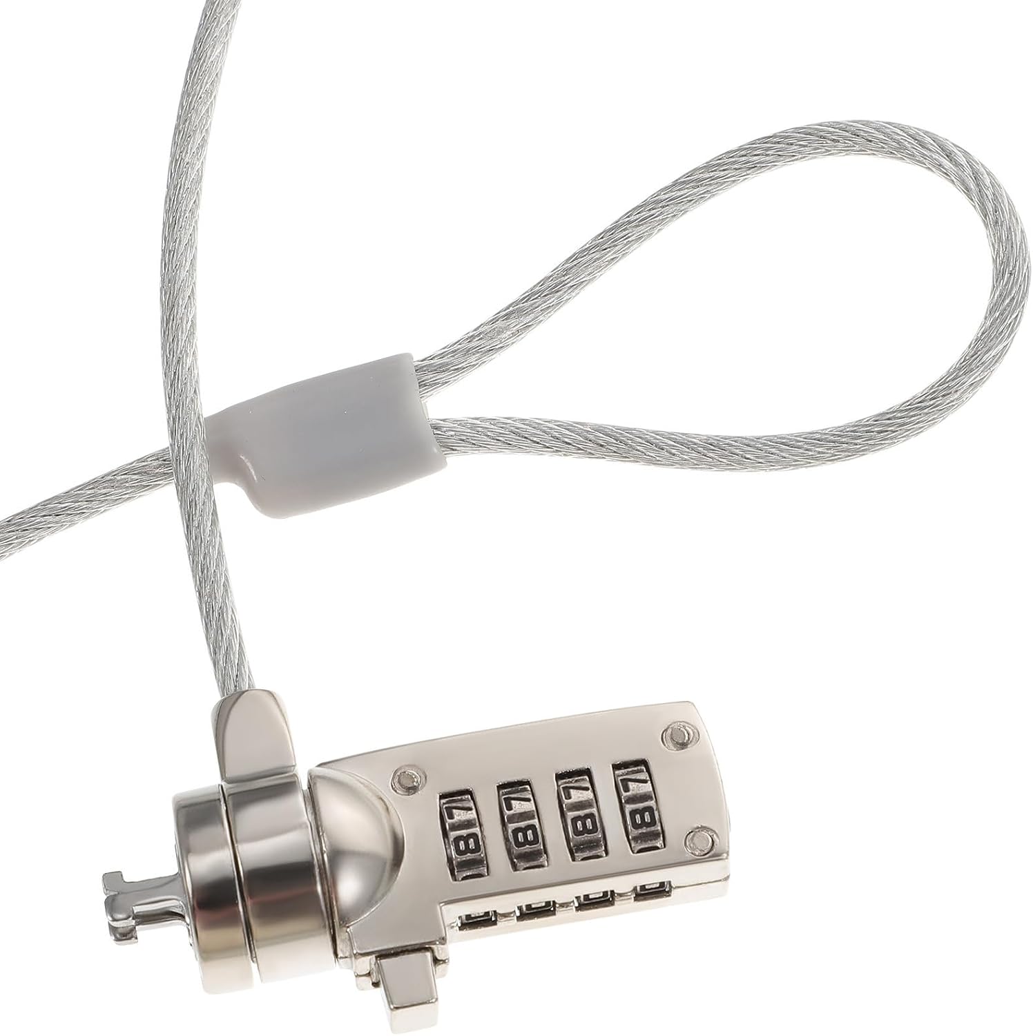 Healifty Laptop Locking Cable Security Lock for Projector and Desktop, Silver Steel and Zinc Alloy Construction, Anti-Theft and Resist Cutting Attempts, for Office and Business Use