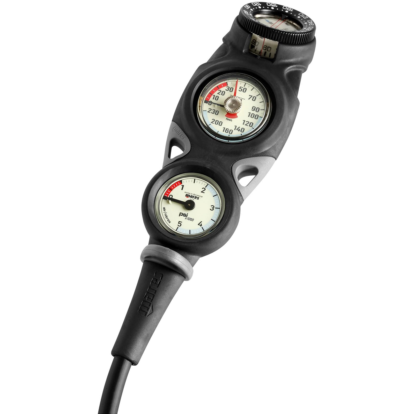 Mares Mission Instrument MISSION 3 - Console Analogica con Manometro, Profondimetro e Bussola, Adulto, Unisex
