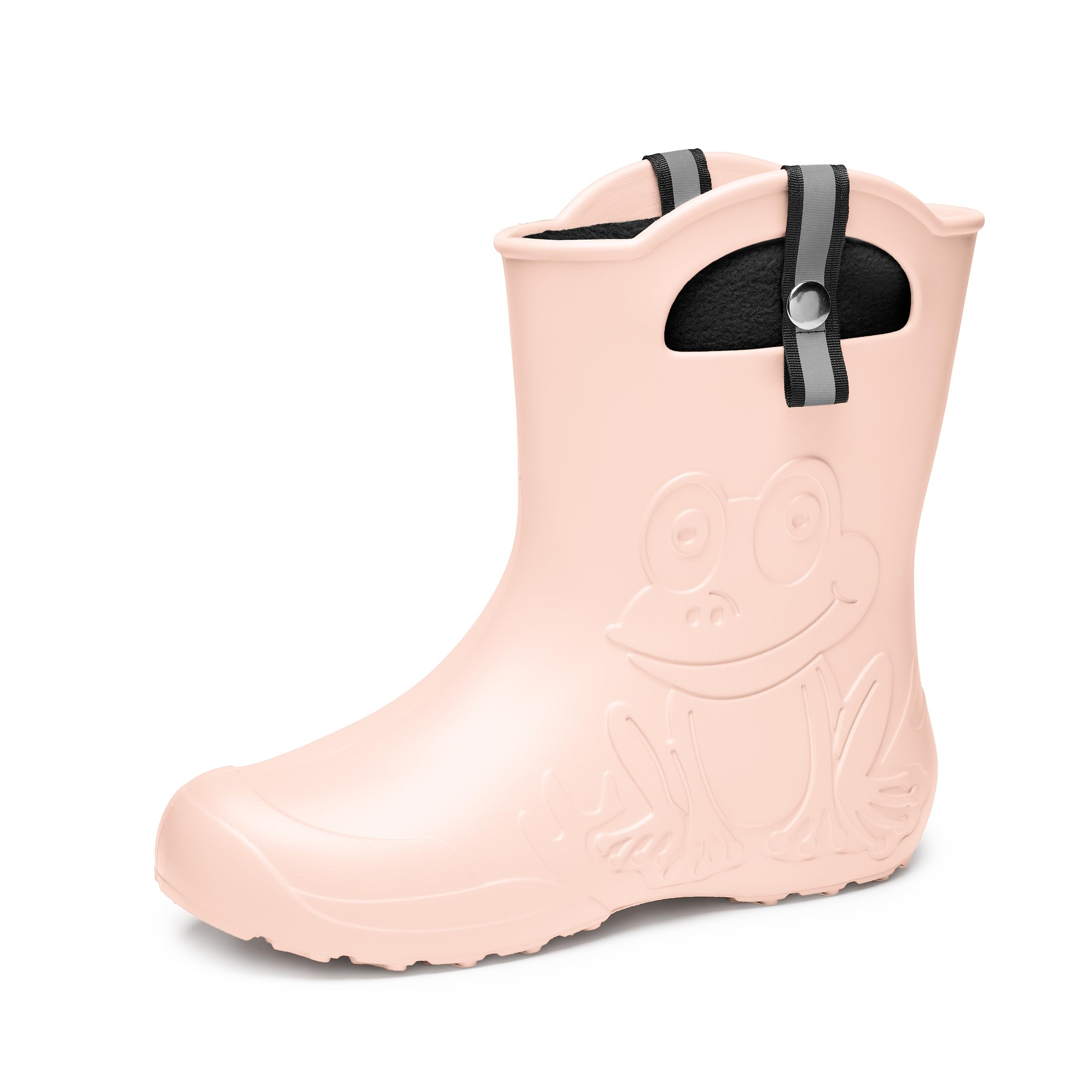 Ladeheid EVA Gummistiefel Damen warm gefüttert durch herausnehmbaren Innenschuh leichte wasserdichte Regenstiefel Griffe zum Anziehen rutschfeste Sohle LA-CA-23