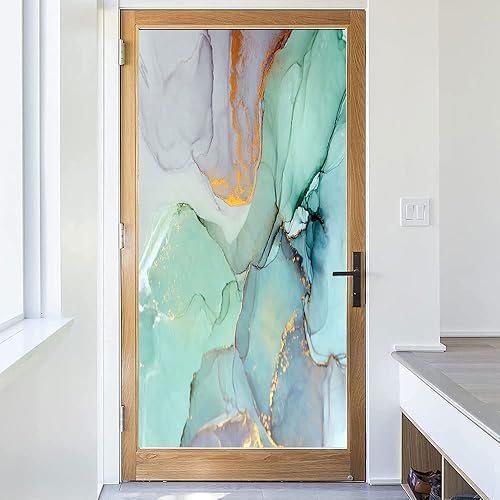 Miniatura 3 de Película de privacidad para ventana de mármol, pintura de arte abstracto, textura de mármol, película de vidrio para oficina en casa, sala de estar,