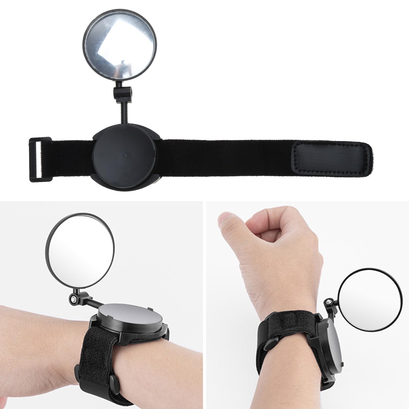 FGDTREE 360 Degree Adjustable Rear View Wristband Rotatable Cycle Wrist Rearview Wrist Rearview Bicycles Rear View