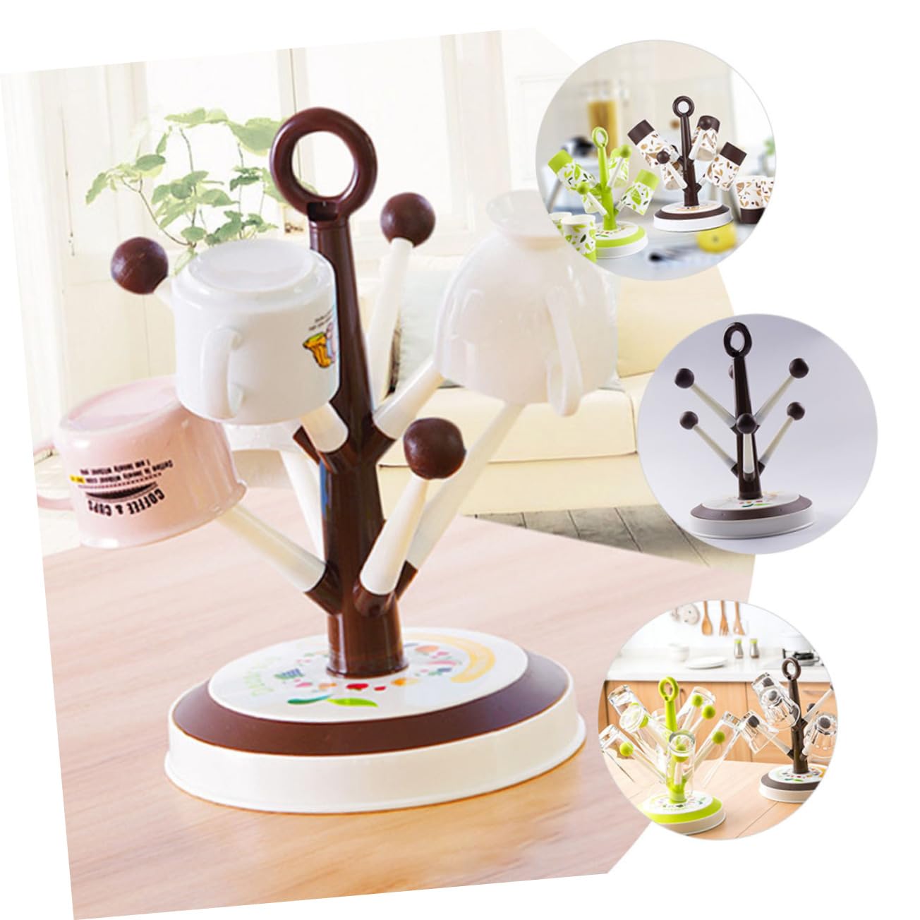 HOOTNEE Removable Coffee Mug Tree Rack Creative Position Cup Holder for Drying and Organizing Easy to Clean Stand for Kitchen and Dining Use