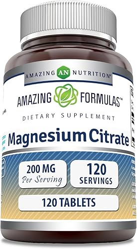 Miniatura 4 de Amazing Formulas Magnesium Citrato  200 mg, 240 comprimidos  Soporta el sistema inmunológico, cardiovascular, músculo, hueso y salud nerviosa,