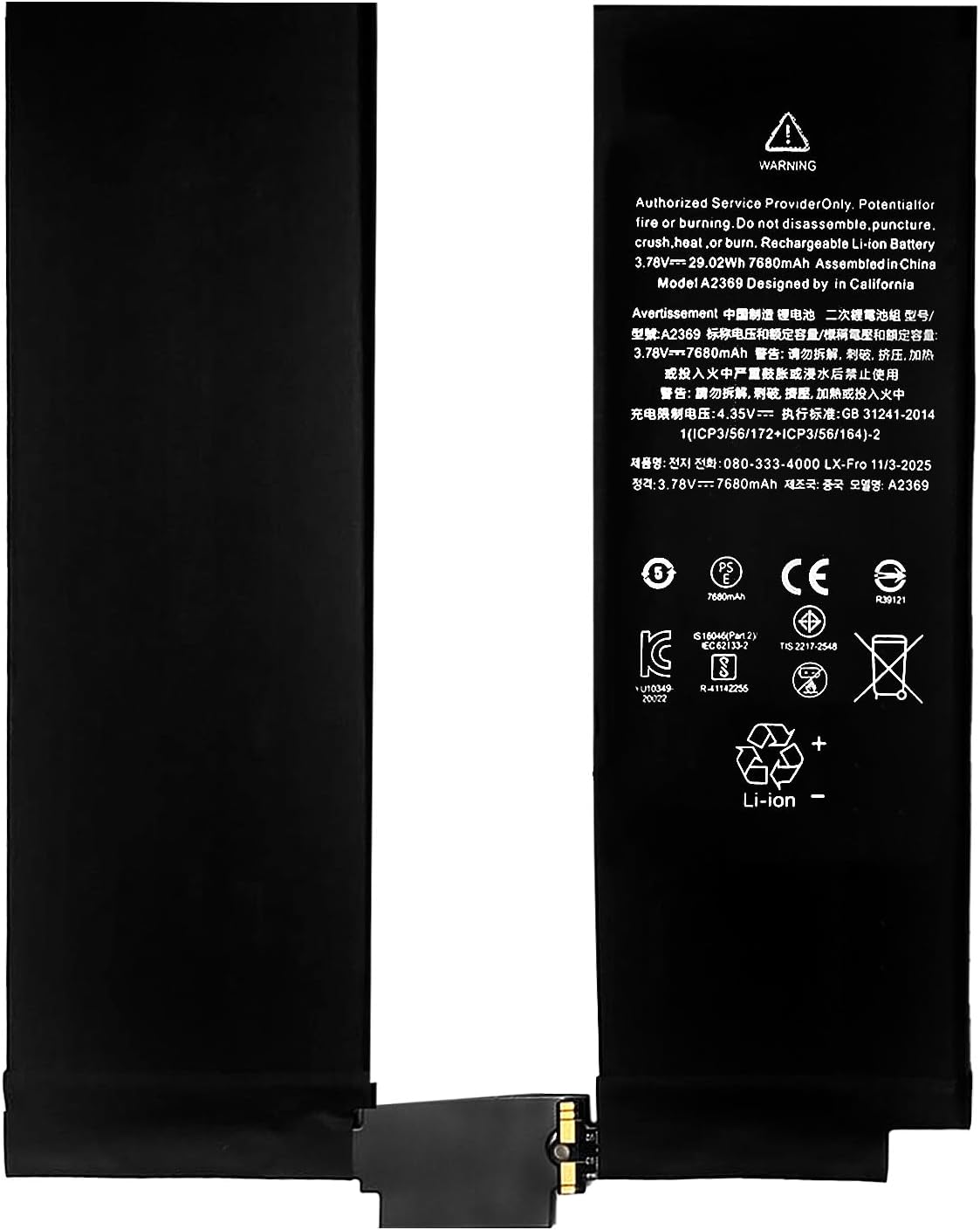A2369 Battery Compatible with iPad Pro 11 2021/2022 4th Gen/iPad Pro 11 3rd Gen 2021 Replacement Battery for with Repair Tool kit