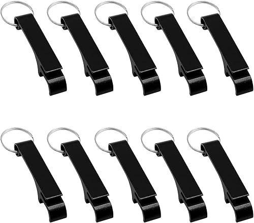 Litoexpe 16 abrebotellas de cerveza negra, llavero de metal de alta calidad, herramienta de llavero de soda, regalo personalizado, accesorios