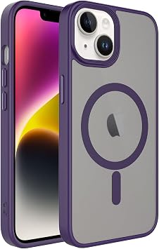 MADNOVA iPhone 12/12 Pro  in Telefon K l f  Magsafe ile Uyumlu Kamera Korumal  Mat  effaf G r n ml  Telefon K l f  Mor