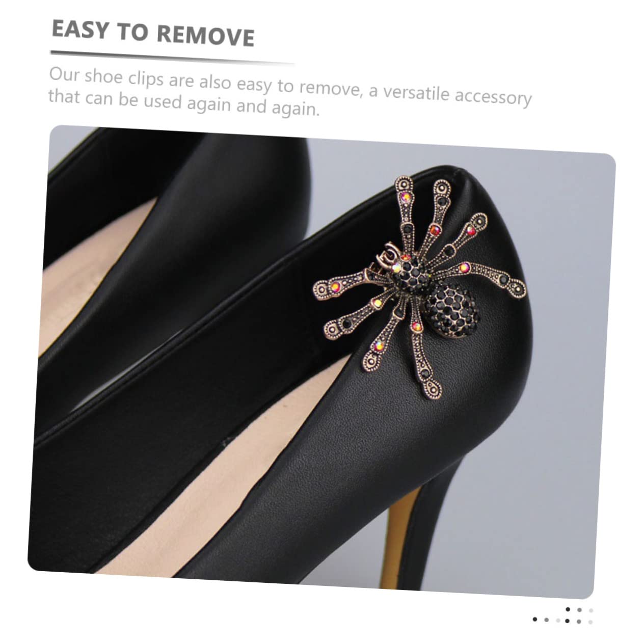 4paia Clip Decorative Per Scarpe Forma Di Ragno Accessori Staccabili Per Scarpe Eleganti Adatti Tacchi Sandali e Sneakers Per Feste e Occasioni Speciali