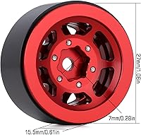 Vista 3 de INJORA Llantas de rueda 1.0 RC Metal Beadlock Ruedas para AX24 1/18 TRX4M All 1/24 Escala Axial SCX24 Deadbolt RC Crawler Accesorios de Rojo