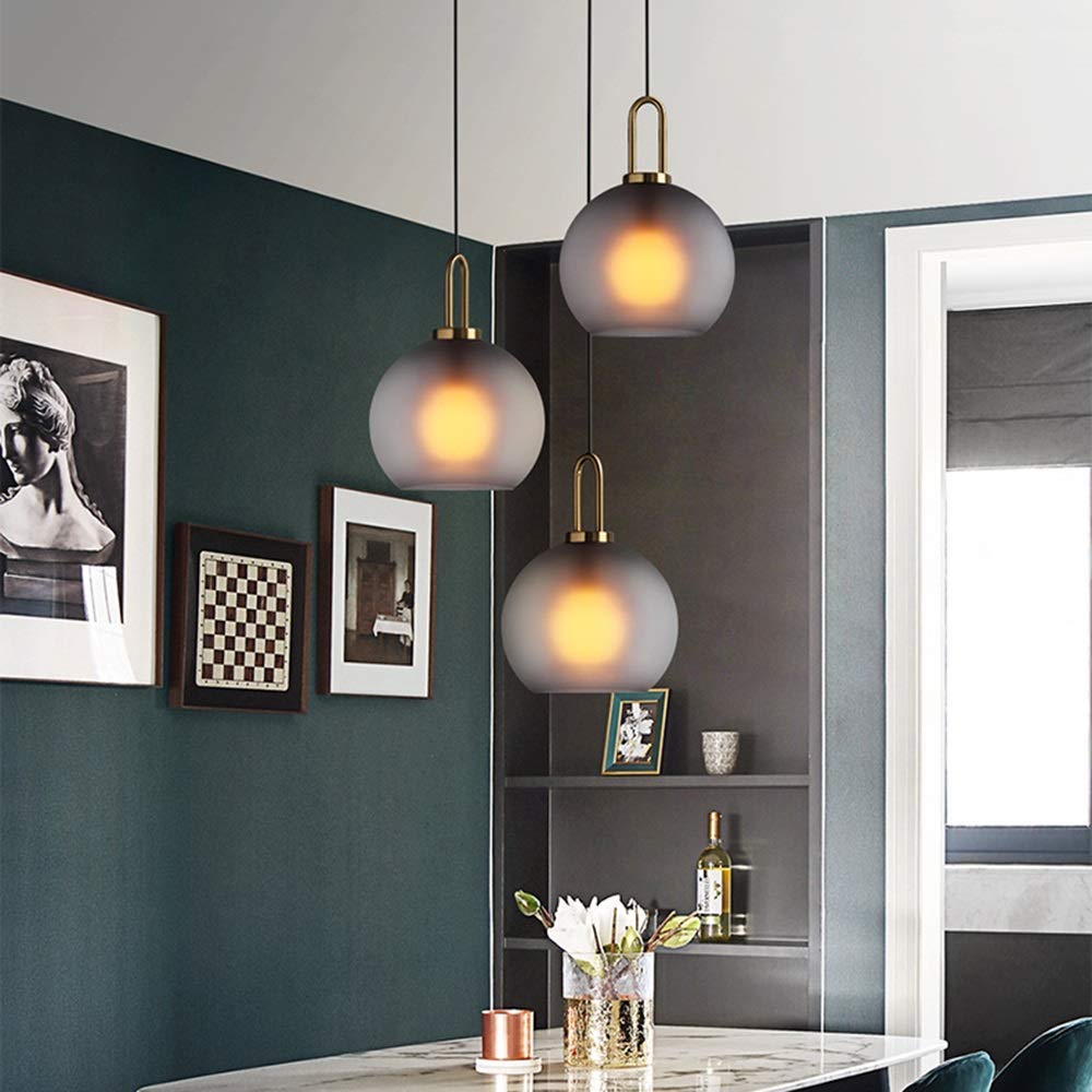 Plafonnier boule de verre pour couloir et balcon éclairage cosy E27