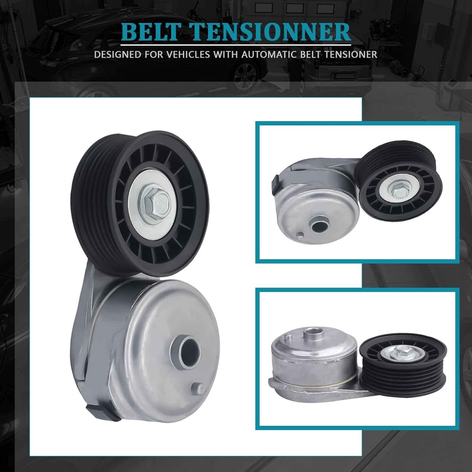 IRONTEK 38103 Belt Tensioner Pulley Assembly fit for Cadillac Escalade 2000, for Chevrolet Silverado 1500/S10/C1500/K1500, for GMC C1500/K1500/K2500, for Oldsmobile Bravada #12580296