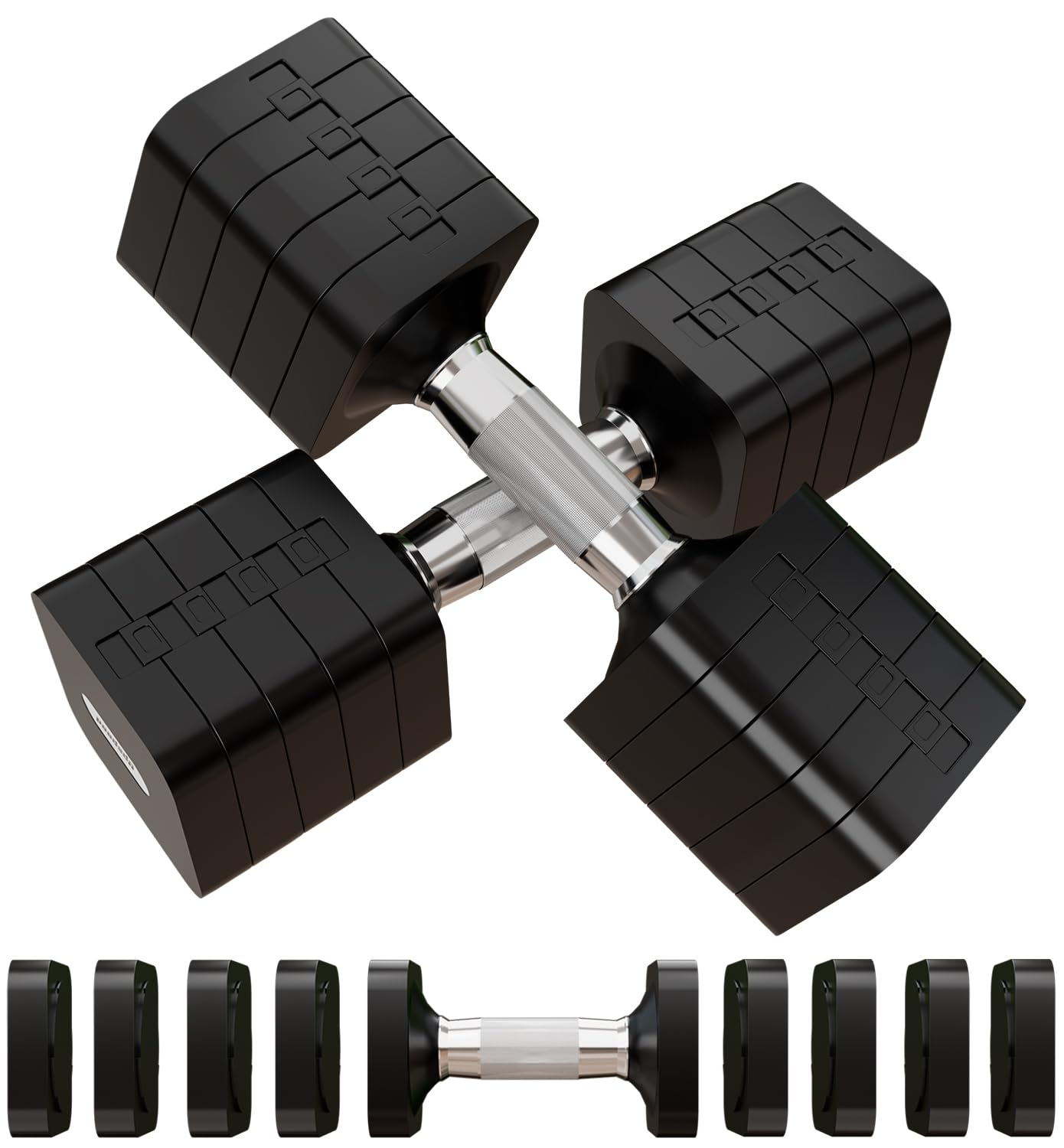 15LB 20LB 50LB Adjustable Dumbbell Set, 4 in 1 Free Weights Dumbbells Set for Women Men Hand Weights Sets Adjust Dumbbell Weight Sets for Home Gym Exercise Workout Strength Training Equipments