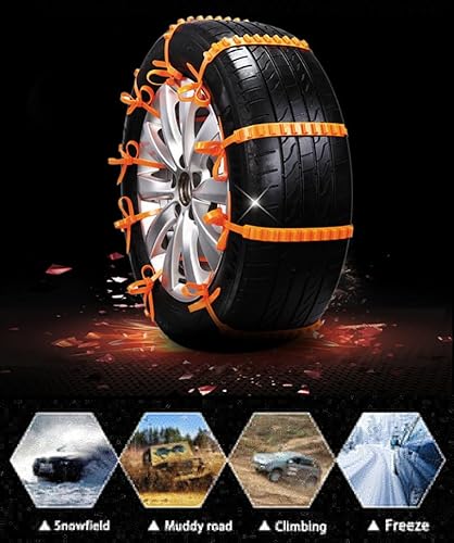 12 Stück Schneeketten Auto Anti-Rutsch Kabelbinder Universal Reifen Traktionskette