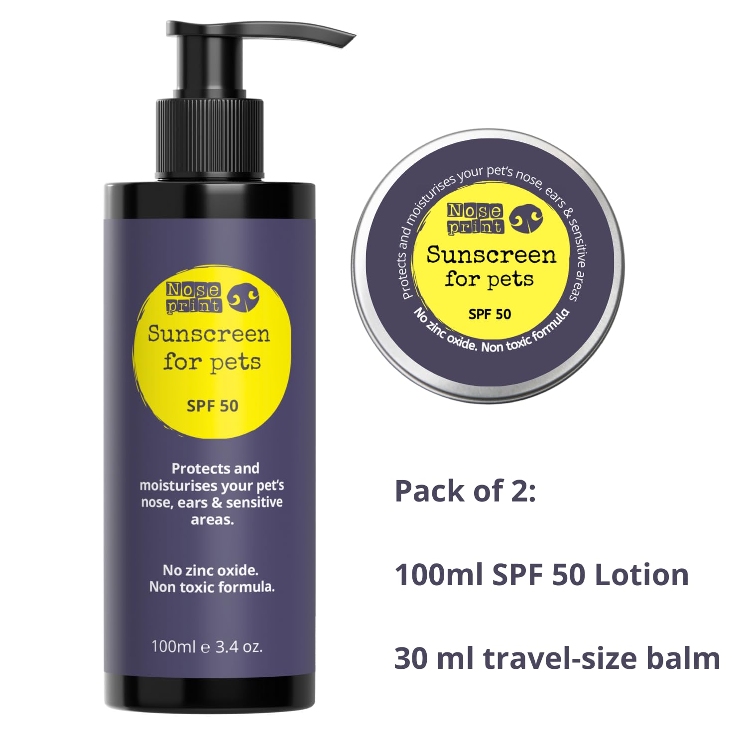 Frozen Lemon Lab 2 Pack Pet Sunscreen Set, SPF 50 Lotion 100ml and Sunblock fpr Pets Balm 30ml, white, 1 count (Pack of 2) - Image 4