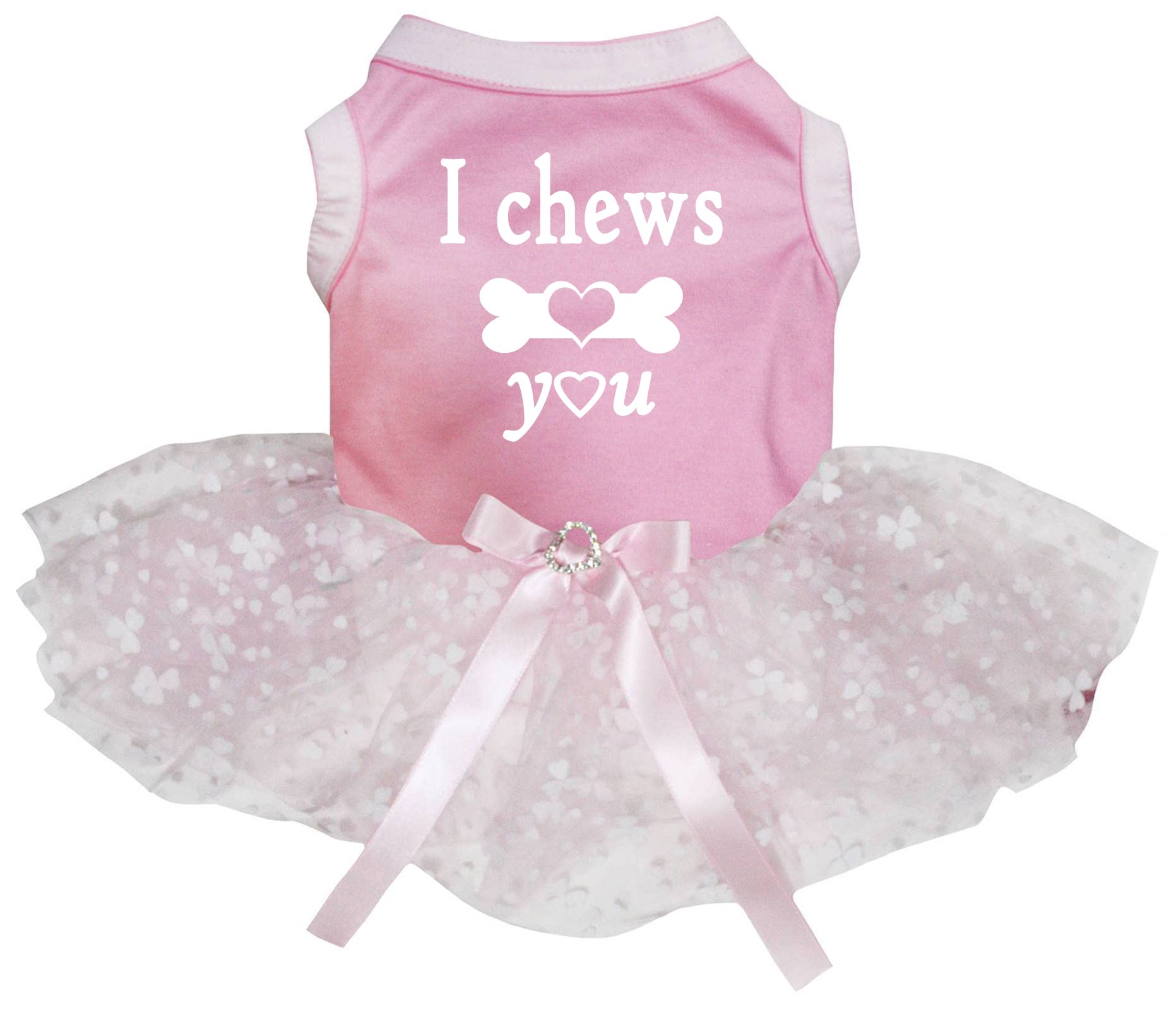 Robe pour chien I Chew You rose motif trèfle XL pour choyer votre animal