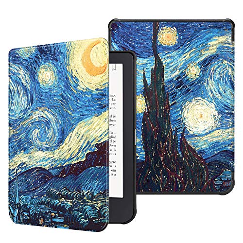 Fintie SlimShell Funda Compatible con Kobo Clara HD (15,2 cm (6') - Súper Delgada y Ligera Carcasa de Cuero Sintético con Función de Auto-Reposo/Activación, Noche Estrellada