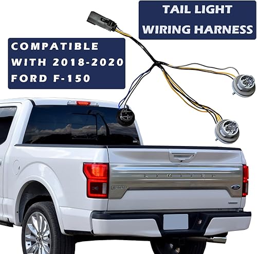 Miniatura 5 de Enchufe de lámpara trasera de luz trasera y arnés de cableado JL3Z-13412-A compatible con Ford Pickup F-150 2018-2020