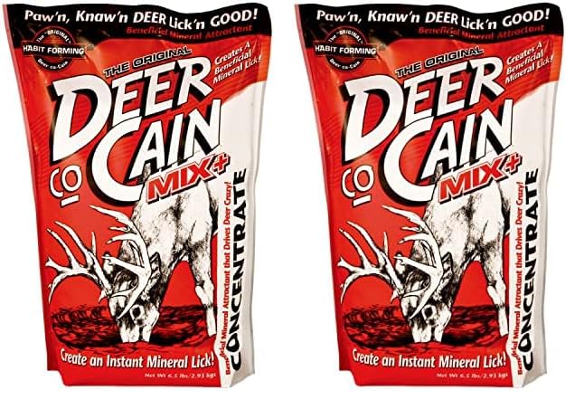 Evolved Habitats Deer Co-Cane Powder Mix 6.5 lb Deer Mineral Attractant - Fast & Easy to Use All Year-Round Concentrated Mineral Lick Food Supplement for Deer (Pack of 2)