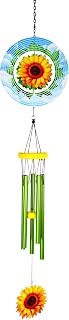 Spoontiques Sunflower Wind Spinner Chime - Outdoor Garden Décor - Decorative Chimes for Yard, Garden, Backyard and Patio Decoration