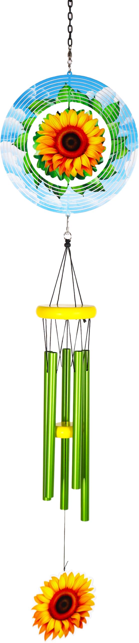 Spoontiques Sunflower Wind Spinner Chime - Outdoor Garden Décor - Decorative Chimes for Yard, Garden, Backyard and Patio Decoration by Spoontiques - Used condition - US$12.75
